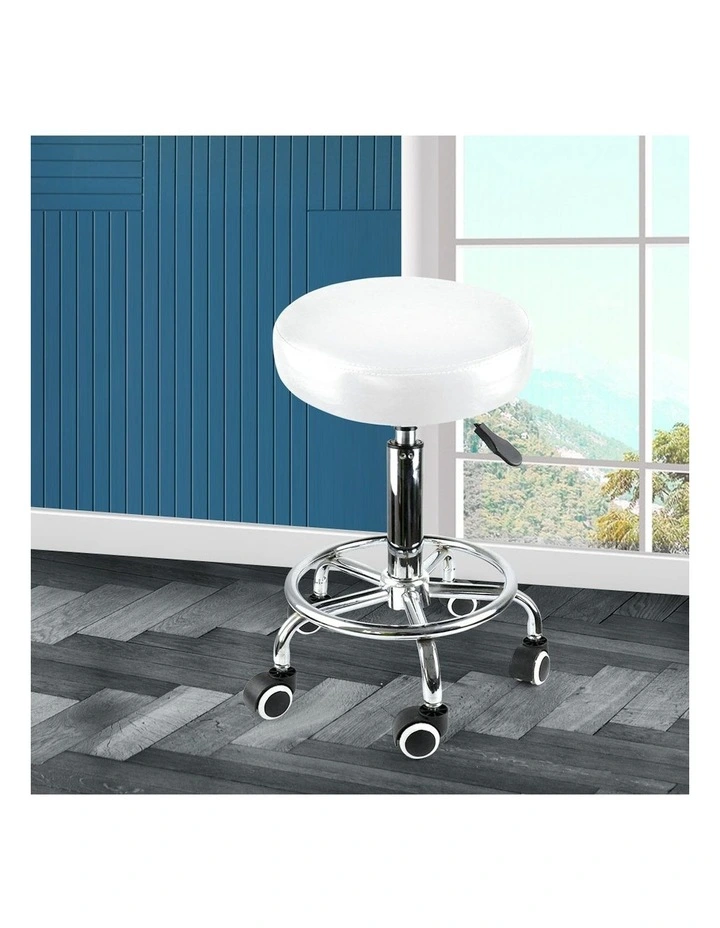 Round Swivel Salon Stool in Silver image 6