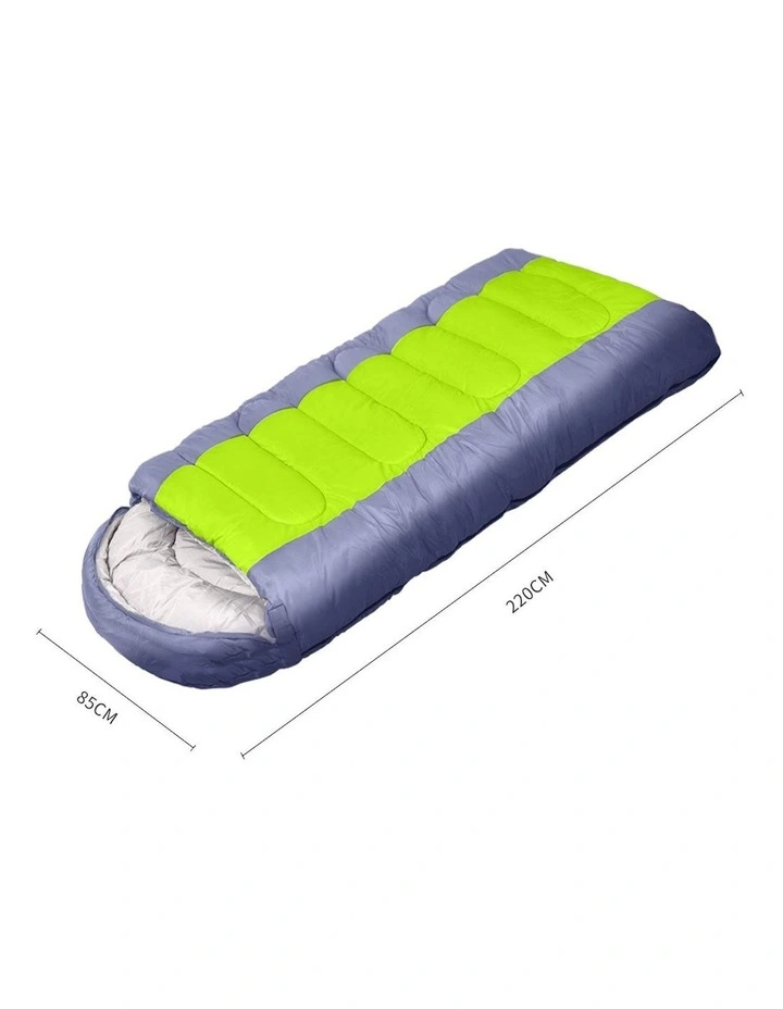 Winter Thermal Sleeping Bag in Blue/Green image 3