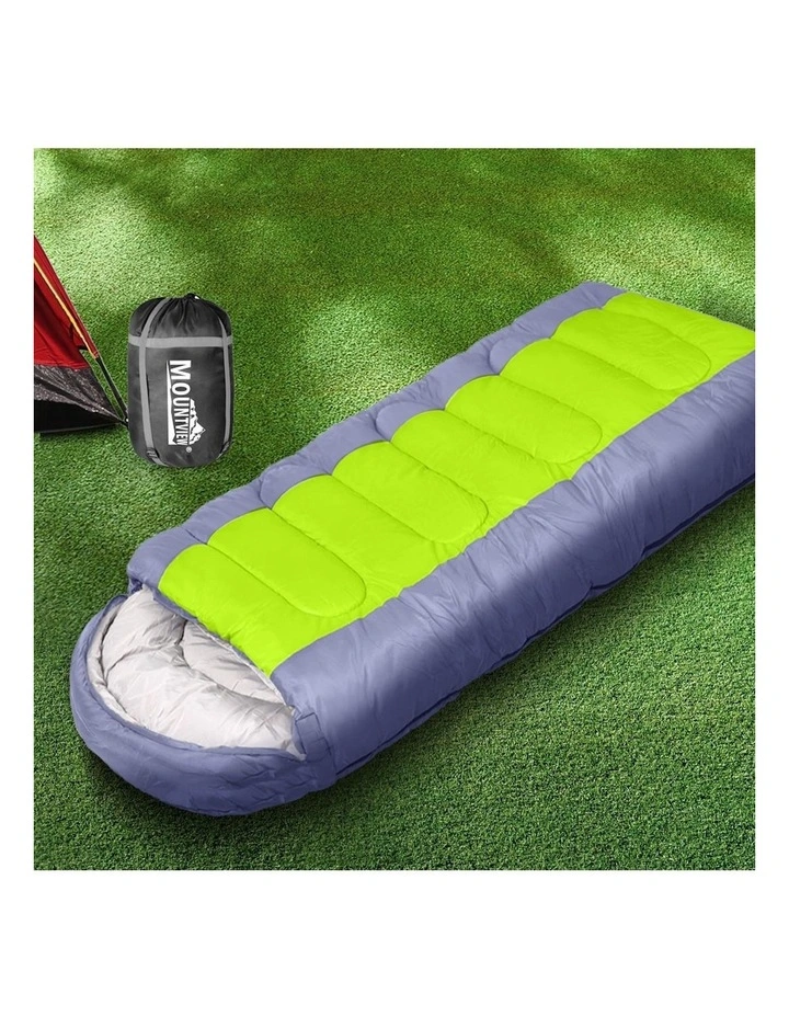 Winter Thermal Sleeping Bag in Blue/Green image 7