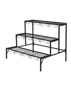 Metal 3 Tier Plant Stand in Black
