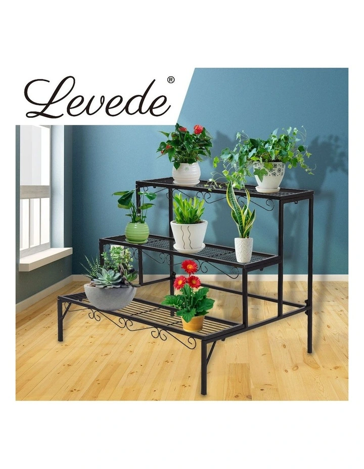 Metal 3 Tier Plant Stand in Black image 7