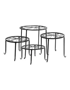 Metal Plant Stand x4 in Black