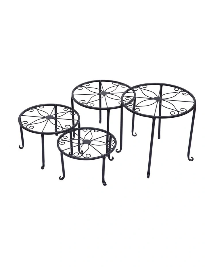 Metal Plant Stand x4 in Black image 2