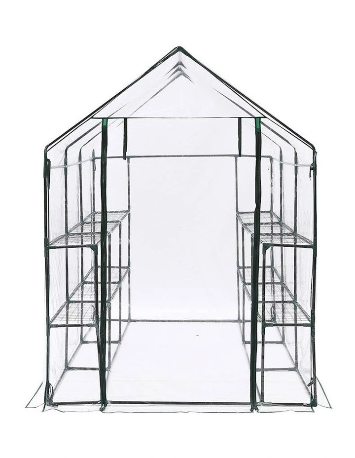 Greenhouse Walk In 3 Tier Garden Shed in Clear image 2