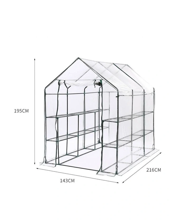 Greenhouse Walk In 3 Tier Garden Shed in Clear image 3