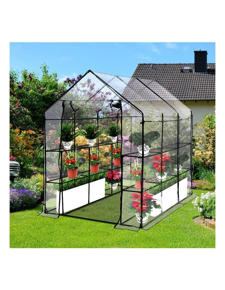 Greenhouse Walk In 3 Tier Garden Shed in Clear image 7