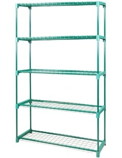5 Tier Plant Shelving Rack x2 in Green