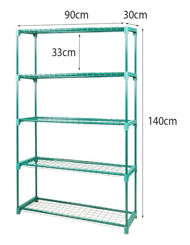 5 Tier Plant Shelving Rack x2 in Green image 3