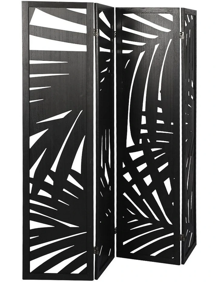4 Panel Room Divider in Black image 2