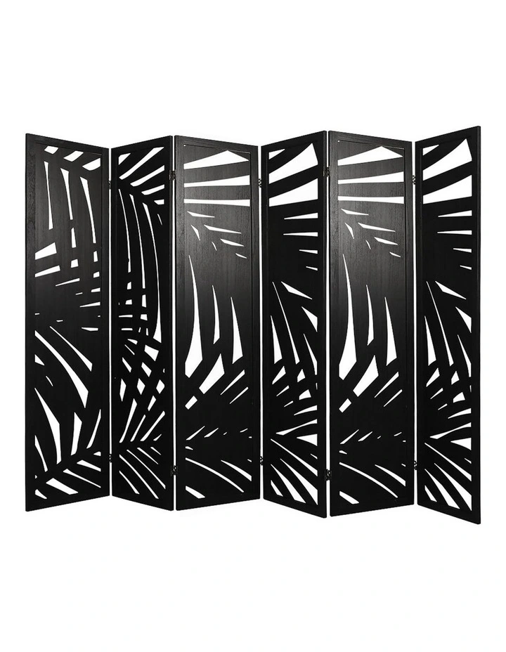 Folding Screen Partition Multi Sizes Wood in Black image 1