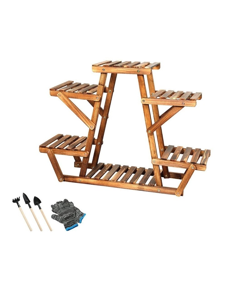 4-Tier Wooden Plant Stand in Brown