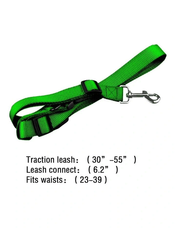 Adjustable Dog Waist Belt Leash in Green image 3