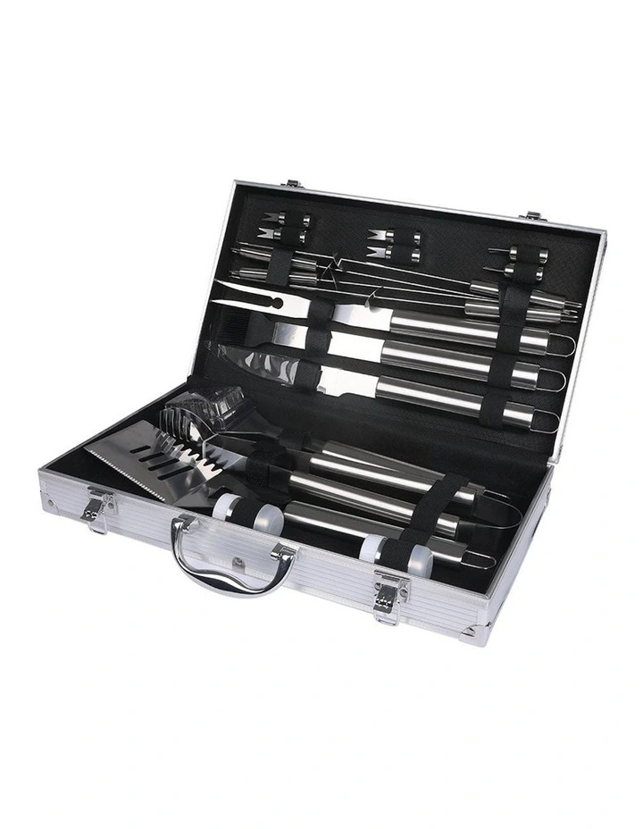 Moyasu BBQ Tool Set 18 Pieces in Silver image 1
