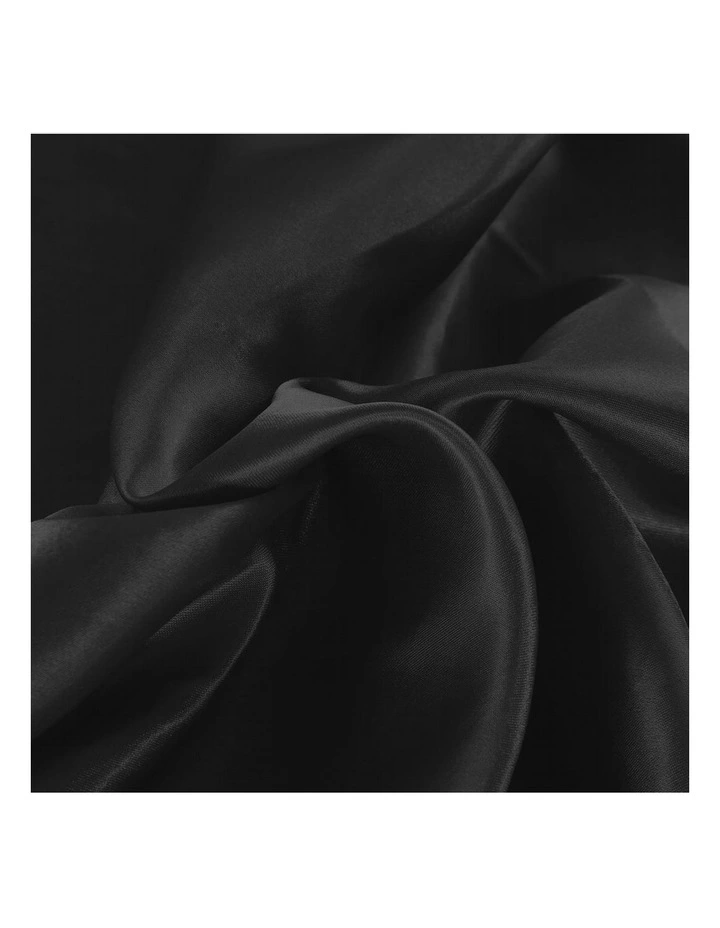 Silky Satin Bedspread Summer Pillowcases Single King Quilt Cover Set in Black image 5