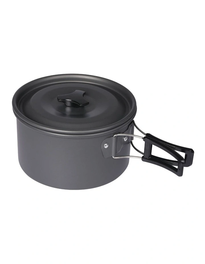 16 Pieces Camping Cookware Set in Silver/Black image 2