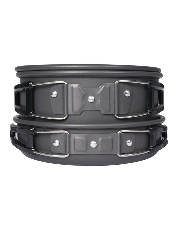 16 Pieces Camping Cookware Set in Silver/Black image 4