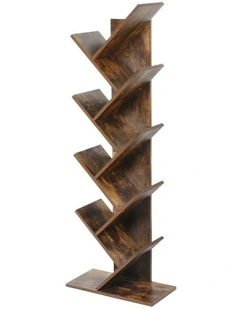 Wooden 8-Tier Tree Bookshelf in Brown