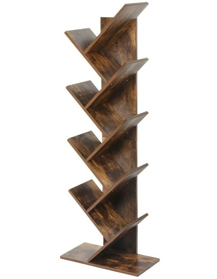 Wooden 8-Tier Tree Bookshelf in Brown image 1