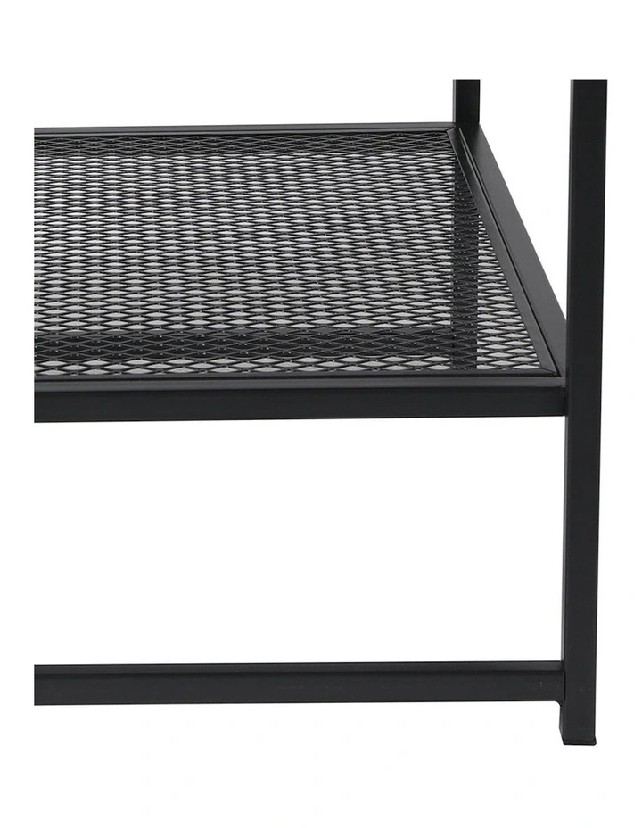 Open Design Shelf Compact 2-Tier Side Table in Black image 4