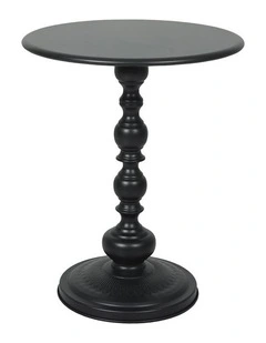 Vintage Round Side Table in Black