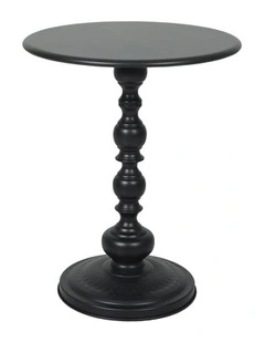 Vintage Round Side Table in Black