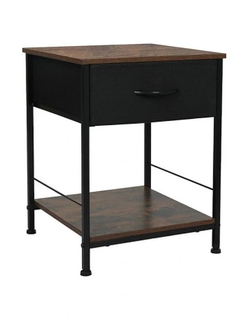 Rustic Bedside Table in Brown
