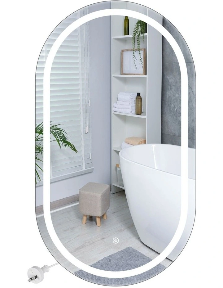 LED Bathroom Mirror Oval Anti-fog 50x90cm in Grey image 1