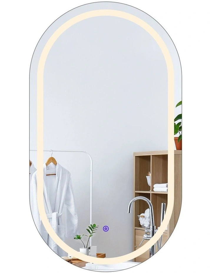LED Bathroom Mirror Oval Anti-fog 50x90cm in Grey image 4