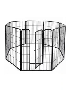 8 Panel Pet Exercise Cage in Black