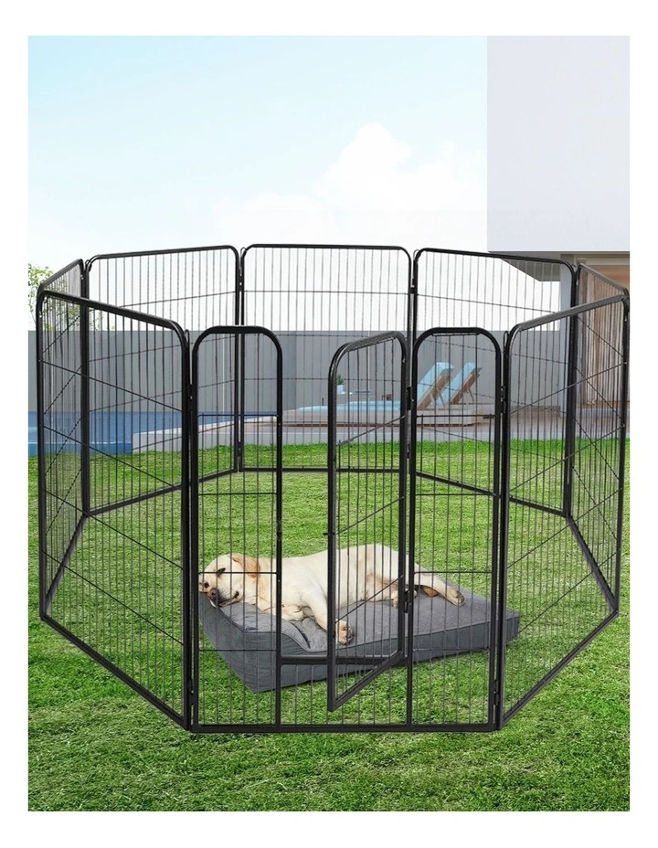 8 Panel Pet Exercise Cage in Black image 7