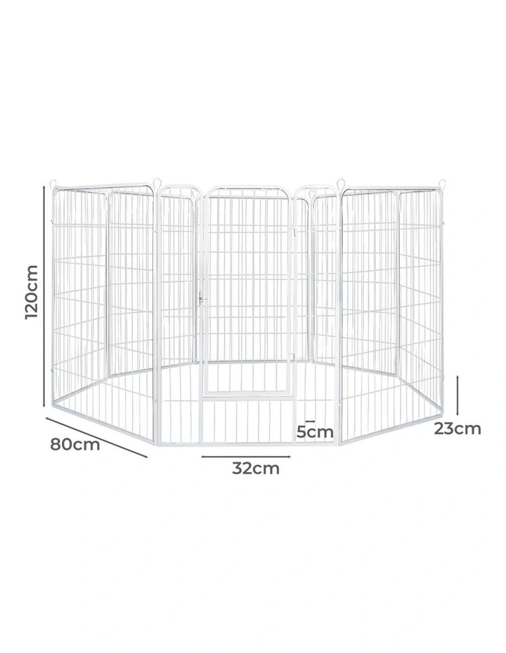 8 Panel 48'' Dog Playpen in White image 3