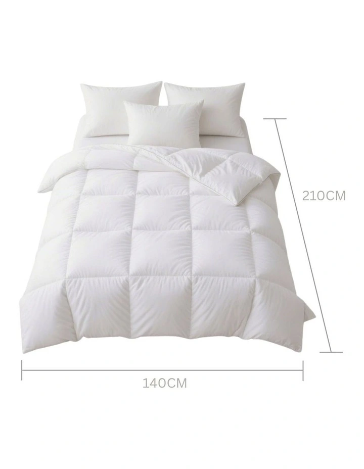 Goose Down Feather Quilt 500gsm Single Size in White image 3