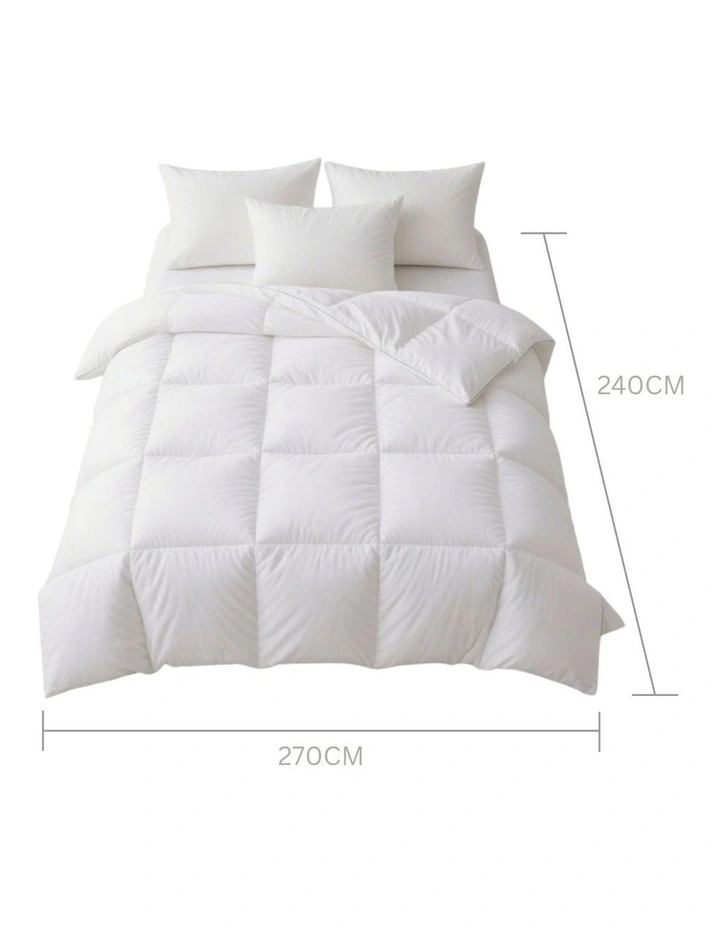 Goose Down Feather King Size Quilt 500GSM in White image 3