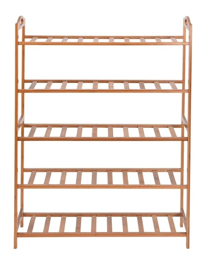 Sello Products Brown 5 Tiers Bamboo Shoe Rack Storage Organizer image 2