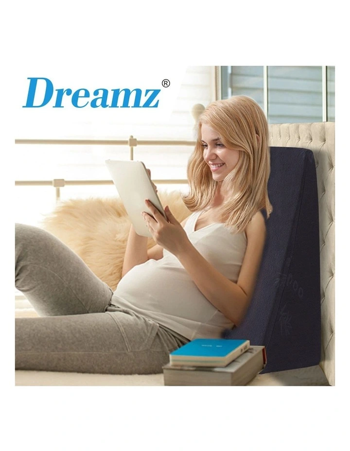 DreamZ 61x61x25cm Memory Foam Bed Wedge Pillow In Blue image 7