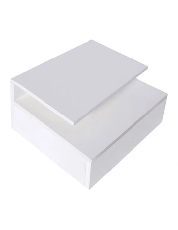 LED Wall Mounted Cabinet Floating Nightstand 2 Pack in White
