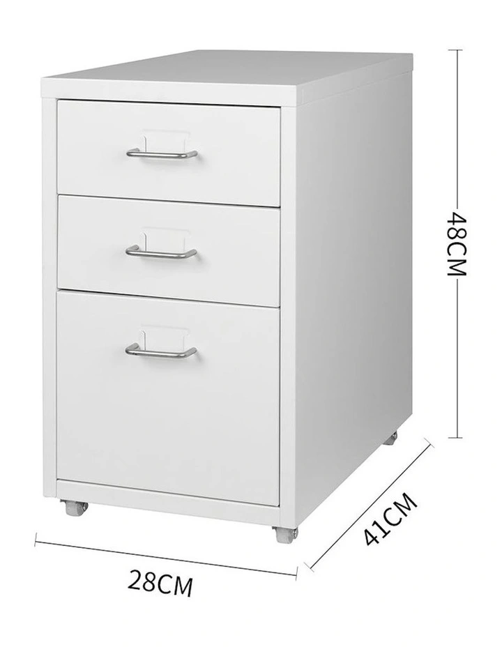 3 Drawer Office Cabinet in White image 3