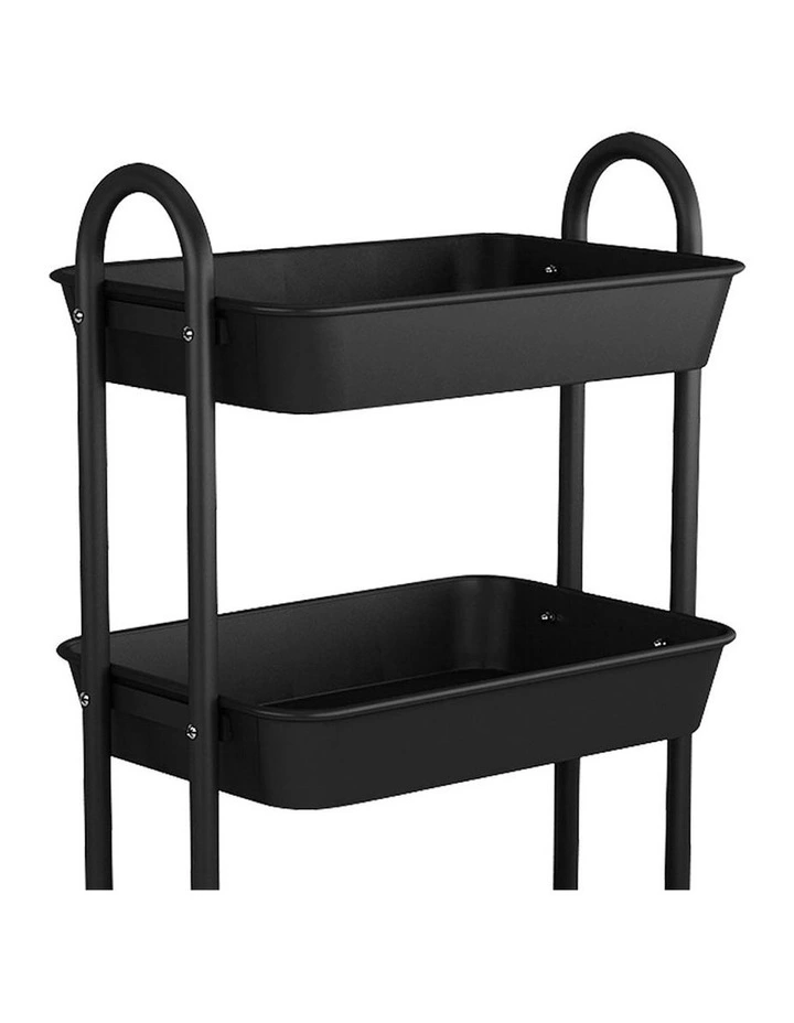 3 Tiers Kitchen Storage Trolley in Black image 5