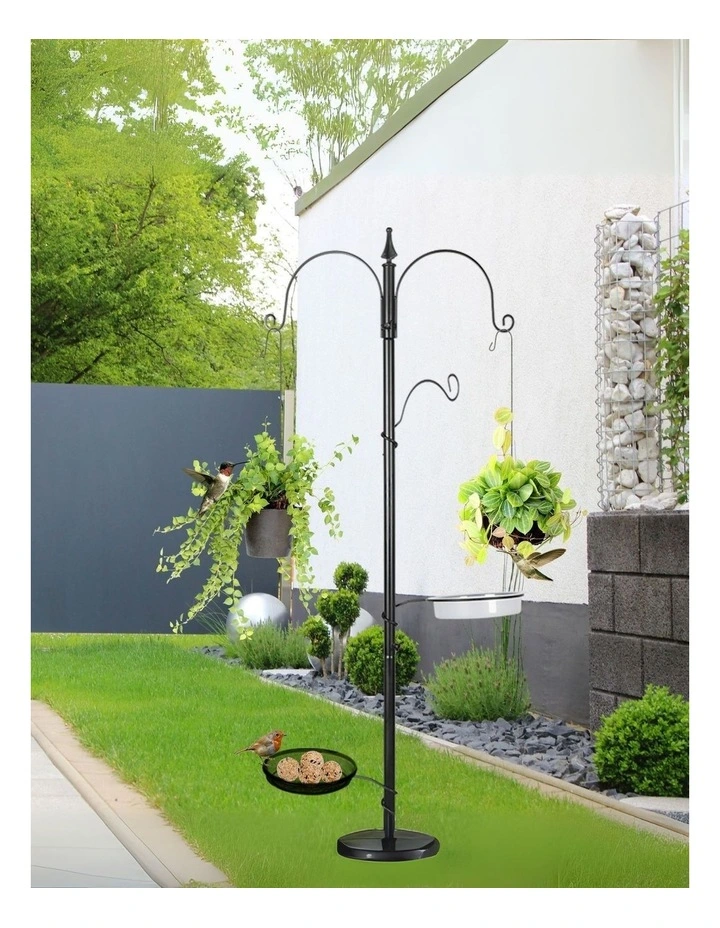 Hanging Metal Bird Feeder in Black image 2