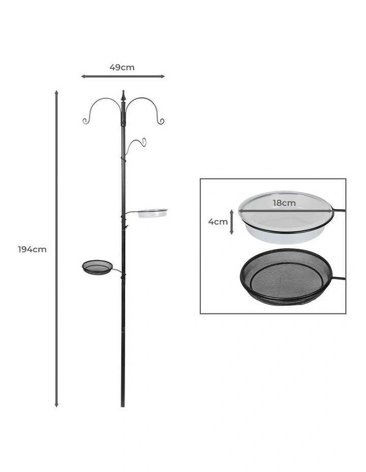 Hanging Metal Bird Feeder in Black image 3