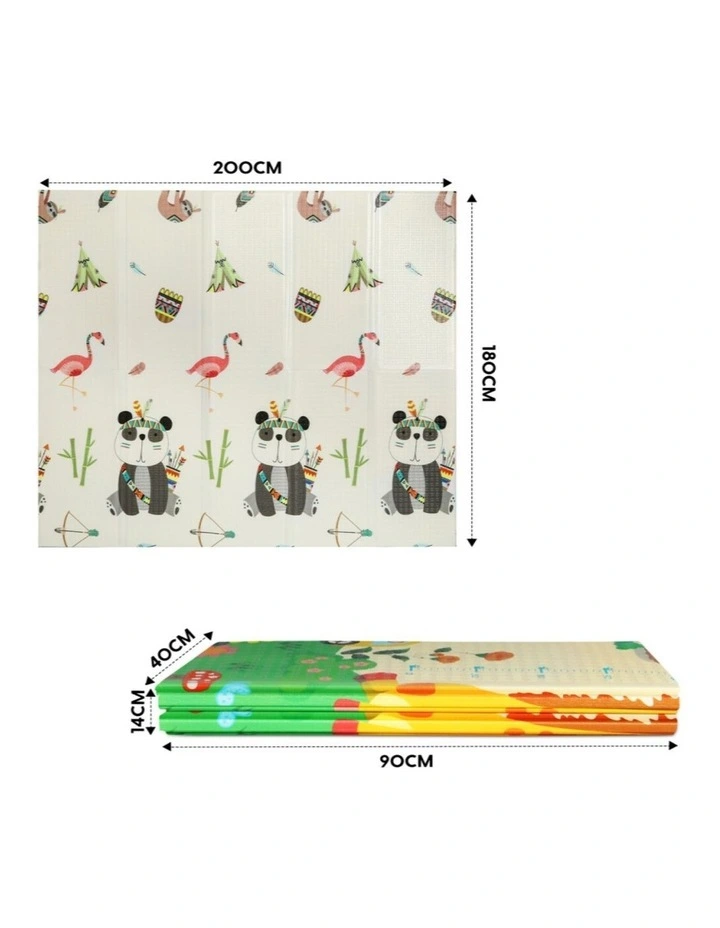 Foldable Double-Sided Play Mat in Multi image 3