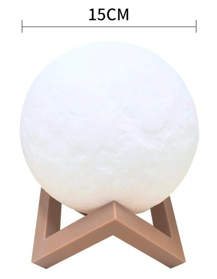 3D Magical USB LED Moon Lamp 15cm in White image 3