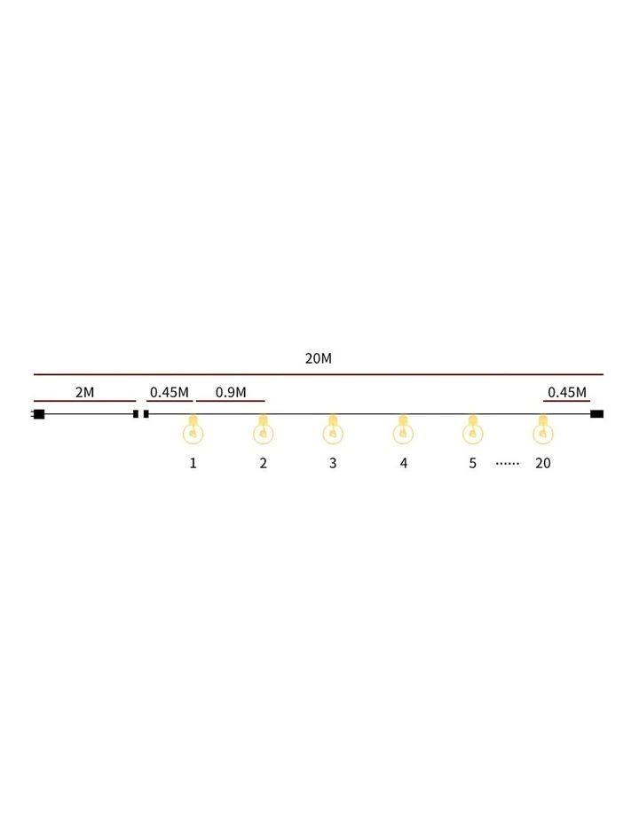 String Fairy Festoon Lights 20M in Warm White image 3