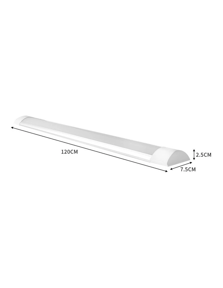 6500K 4FT LED Slim Ceiling Batten Light 120cm 5 Pieces in White/Silver image 3