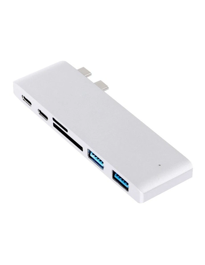 6 Port USB 3.0 Type-C HUB in Silver image 1