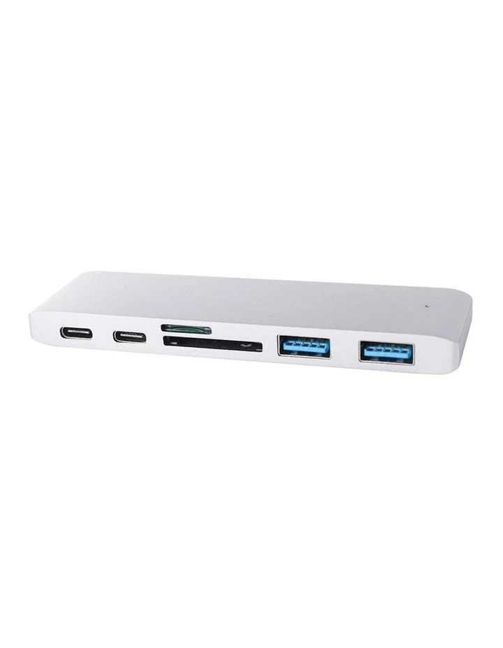 6 Port USB 3.0 Type-C HUB in Silver image 2