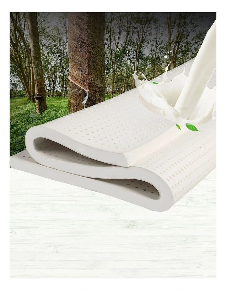Double Natural Latex Mattress Topper in White image 2