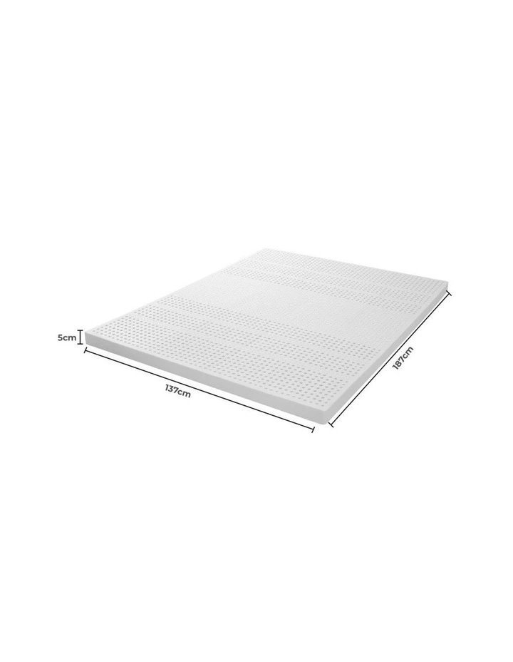 Double Natural Latex Mattress Topper in White image 3