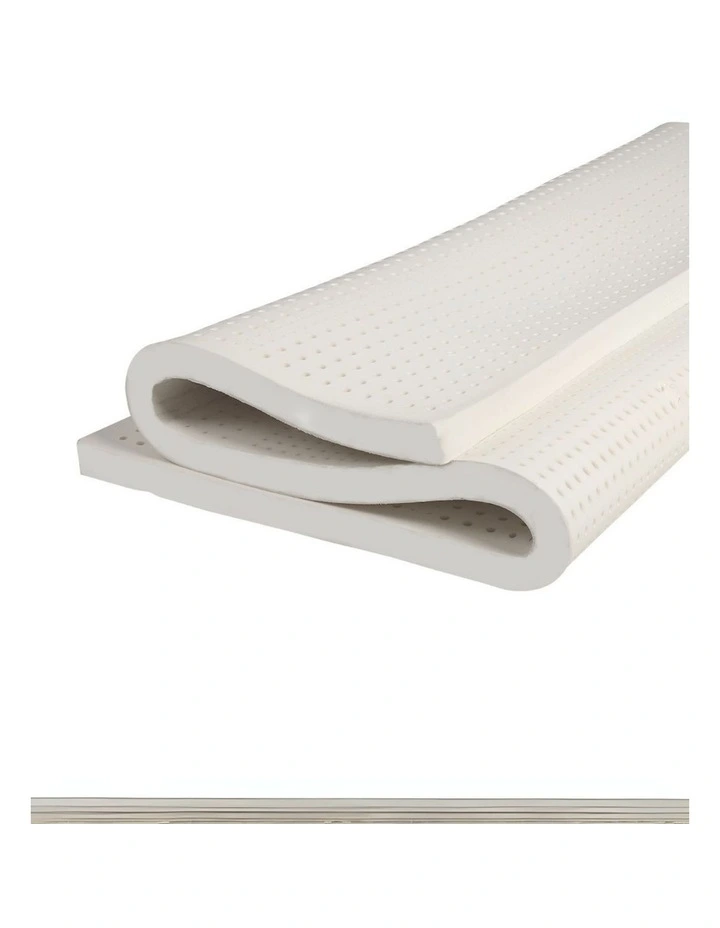 Double Natural Latex Mattress Topper in White image 6