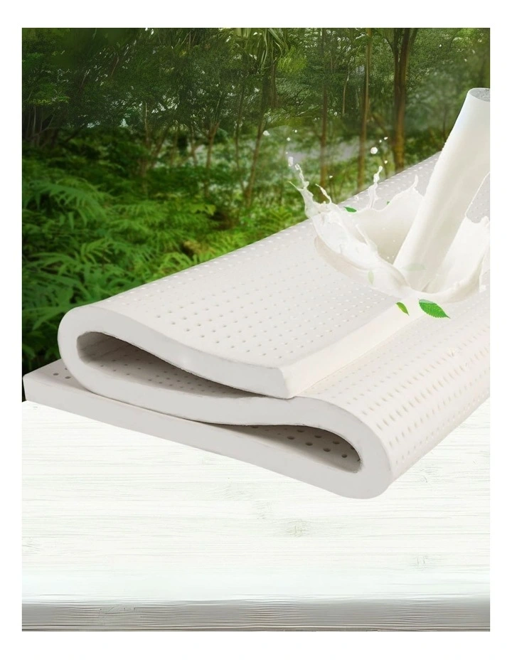 Double Natural Latex Mattress Topper in White image 7